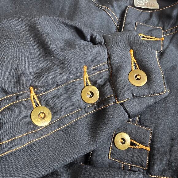 Go Silk For L'Zinger Vintage Silk Black Utility Jacket Size 1 *FLAWS* - Picture 8 of 15